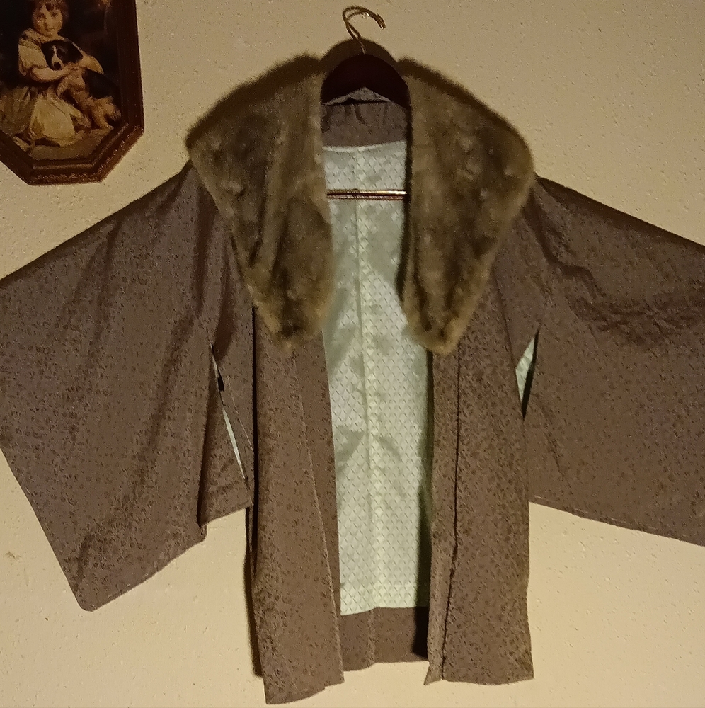 Mink Collared vintage Kimono
